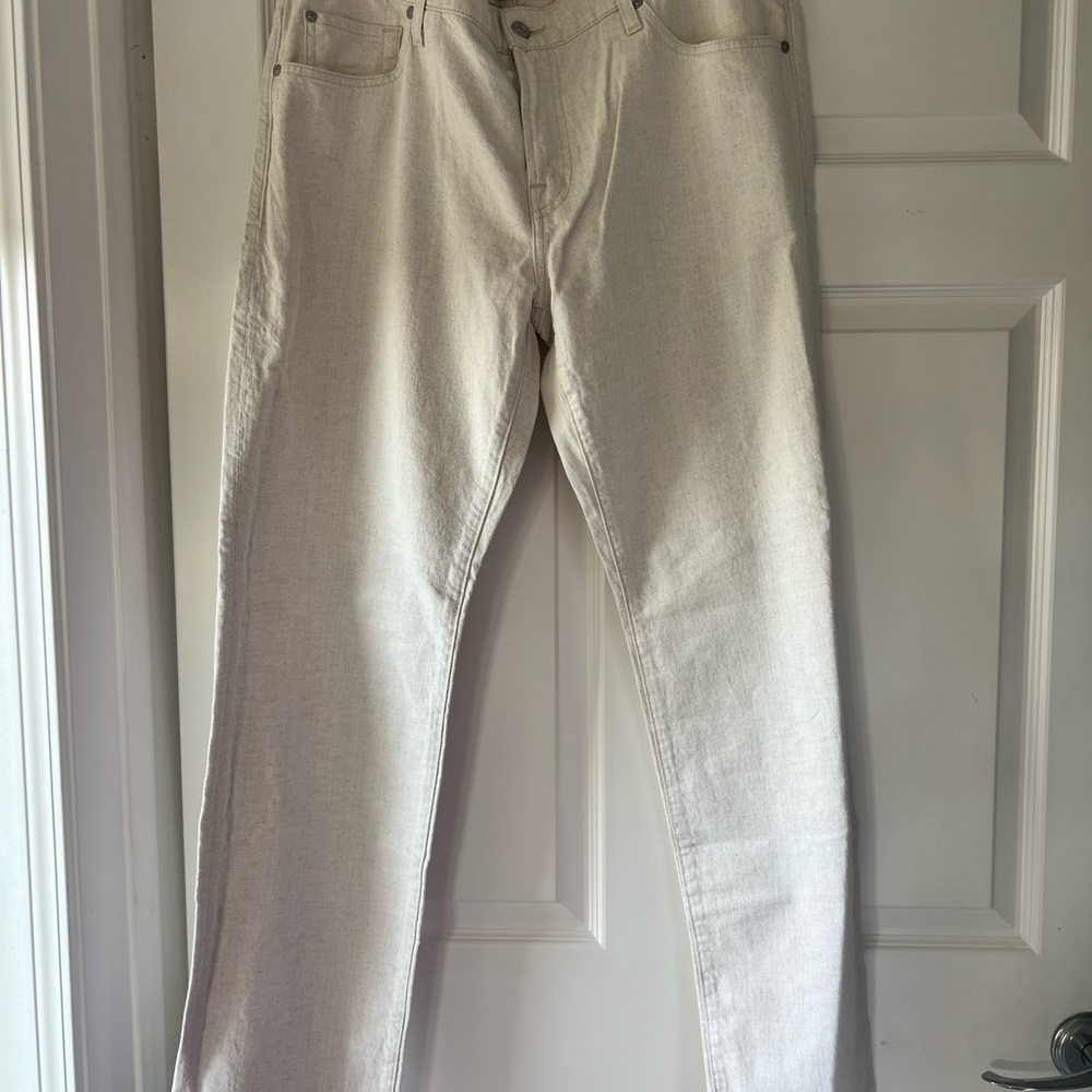 7 For All Mankind Men's Slim Jeans in Cream